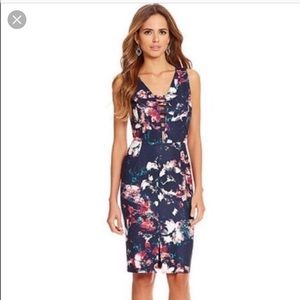 Blue floral cocktail dress size 8